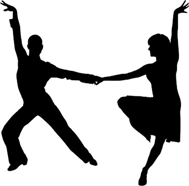 Image of Latin dancing couple in silhouette